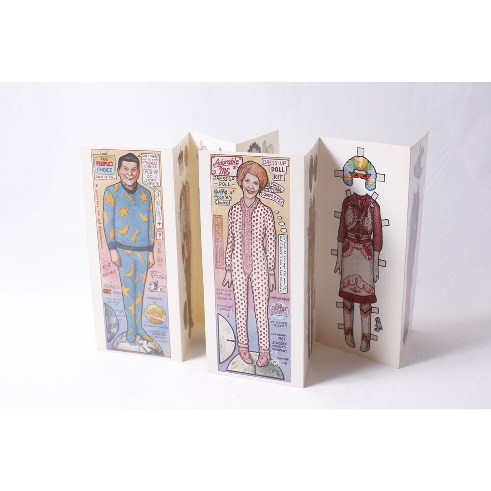 Uncut 1980s Ronald and Nancy Reagan Paper Doll by Sincere Novelty ~260521-WH 718